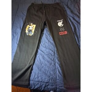 Marvel Wolverine‎ Joggers Sweatpants Mens Large Black Graphic Logo NWT